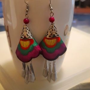 Artisan earrings plum